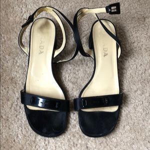 Prada Ankle Strap Block Heel Sandals- Size 41